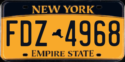 NY license plate FDZ4968