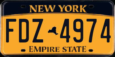 NY license plate FDZ4974