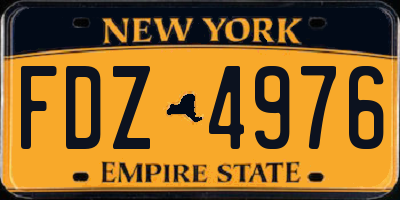 NY license plate FDZ4976