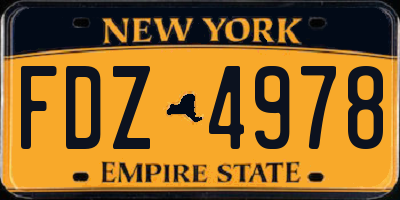 NY license plate FDZ4978