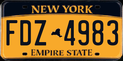 NY license plate FDZ4983