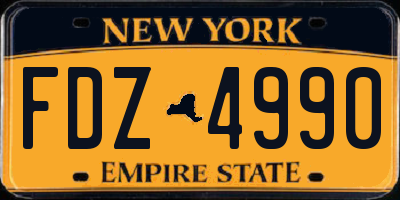 NY license plate FDZ4990
