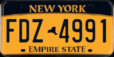 NY license plate FDZ4991