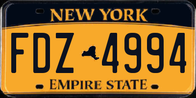 NY license plate FDZ4994
