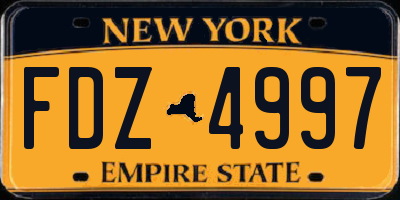 NY license plate FDZ4997