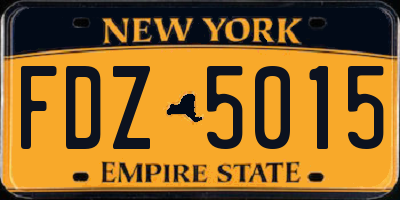 NY license plate FDZ5015