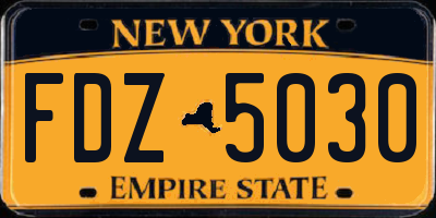 NY license plate FDZ5030