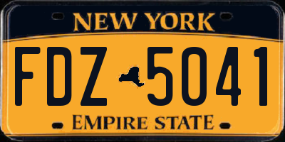NY license plate FDZ5041