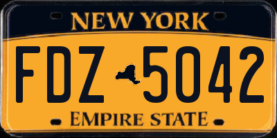 NY license plate FDZ5042