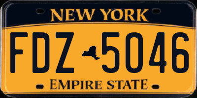 NY license plate FDZ5046