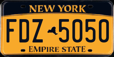 NY license plate FDZ5050