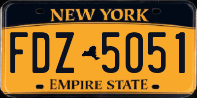 NY license plate FDZ5051