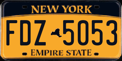 NY license plate FDZ5053