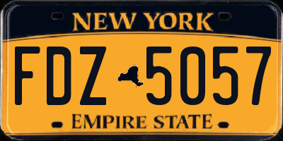 NY license plate FDZ5057