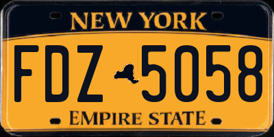 NY license plate FDZ5058