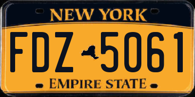 NY license plate FDZ5061