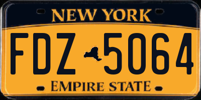 NY license plate FDZ5064