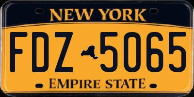 NY license plate FDZ5065