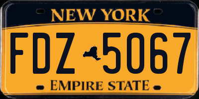 NY license plate FDZ5067