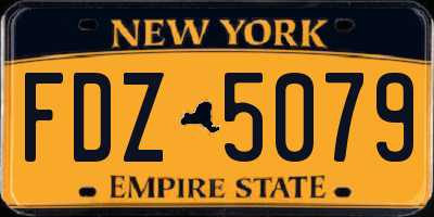 NY license plate FDZ5079
