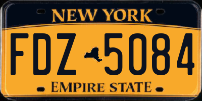 NY license plate FDZ5084