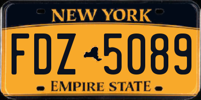 NY license plate FDZ5089
