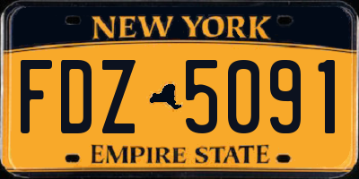 NY license plate FDZ5091
