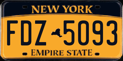NY license plate FDZ5093