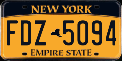 NY license plate FDZ5094