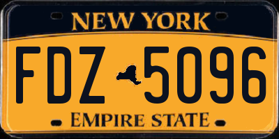 NY license plate FDZ5096