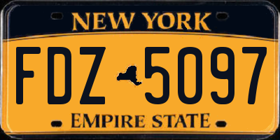 NY license plate FDZ5097