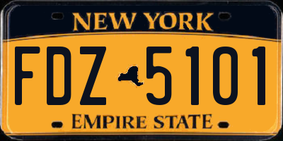 NY license plate FDZ5101