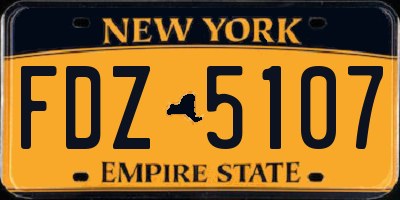 NY license plate FDZ5107