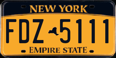 NY license plate FDZ5111