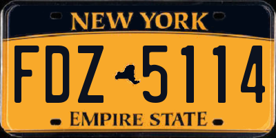 NY license plate FDZ5114