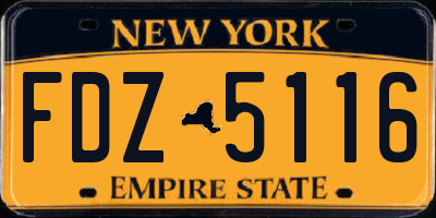 NY license plate FDZ5116