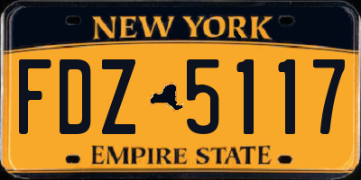 NY license plate FDZ5117