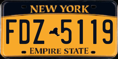 NY license plate FDZ5119