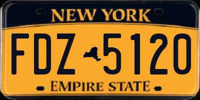 NY license plate FDZ5120