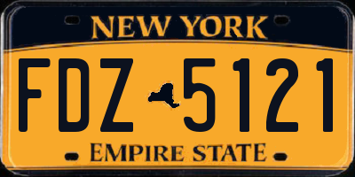 NY license plate FDZ5121