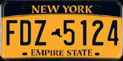 NY license plate FDZ5124