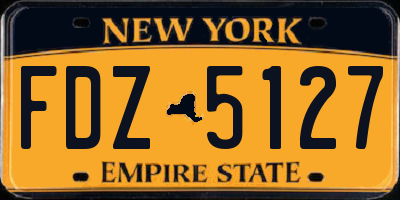 NY license plate FDZ5127