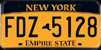 NY license plate FDZ5128