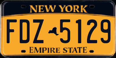 NY license plate FDZ5129