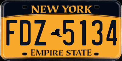 NY license plate FDZ5134