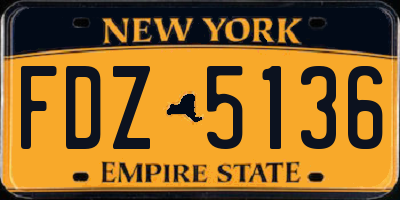 NY license plate FDZ5136