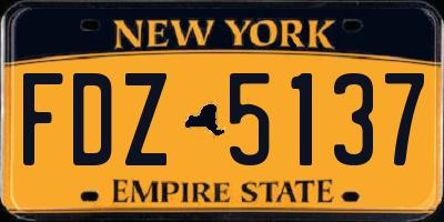 NY license plate FDZ5137