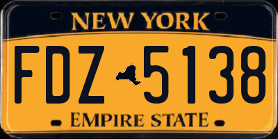 NY license plate FDZ5138