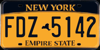 NY license plate FDZ5142