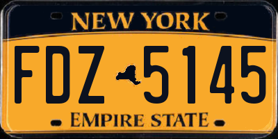 NY license plate FDZ5145
